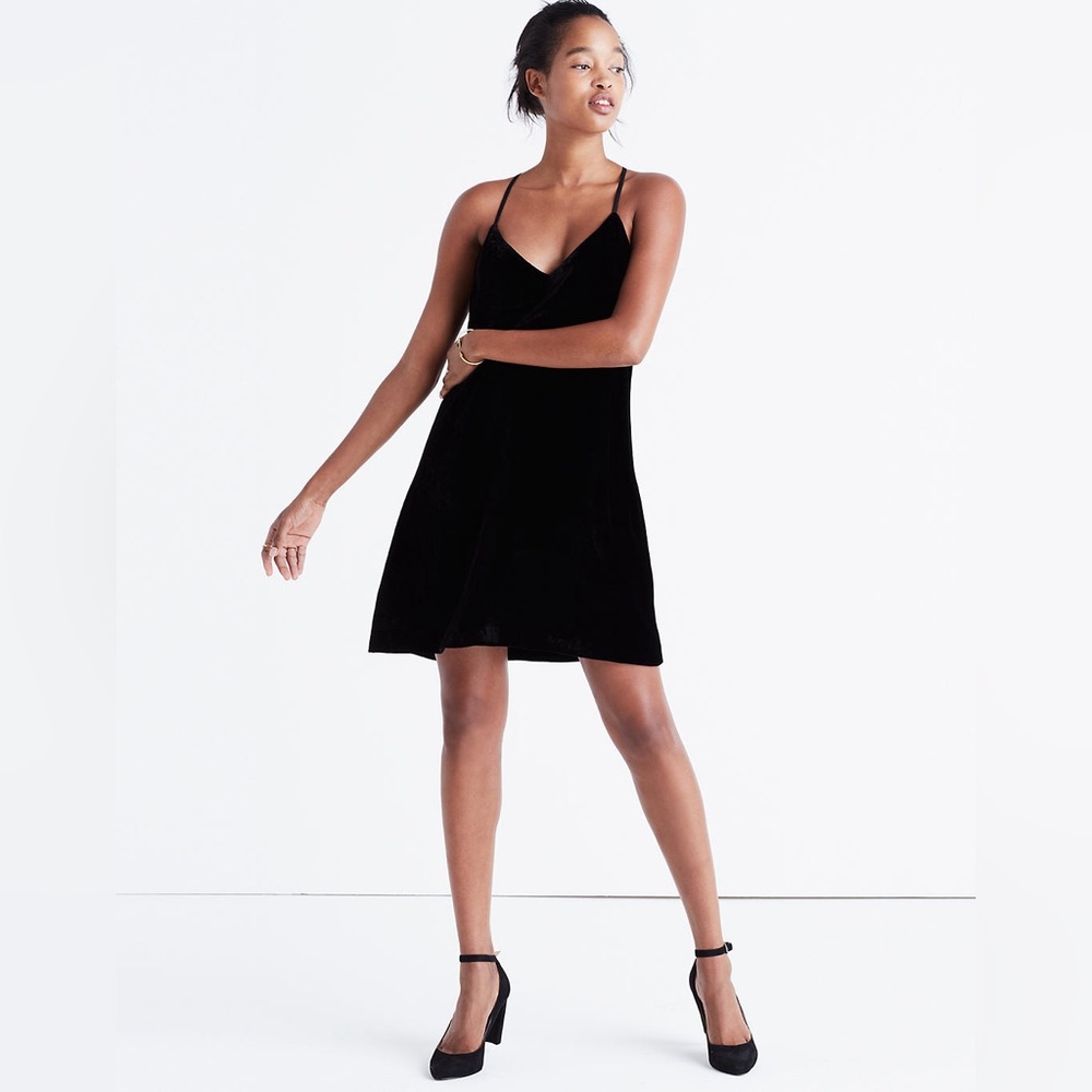 Madewell velvet slip dress